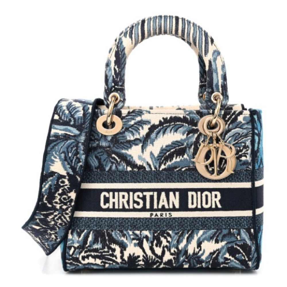 Christian Dior
Toile de Jouy Lady D-Lite Bag Embroidered Canvas